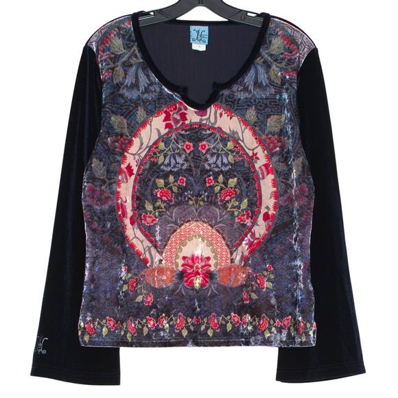 Velvet Top Whimsigoth Dark Fairy Boho Romantic Goth Festival Statement Navy XL - Picture 1 of 6